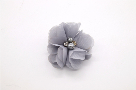 Chiffon flor de zapatos clips/coser cuentas de la mano de filamentos de flores, encaje, Chiffon gris, negro, blanco, rojo, azul