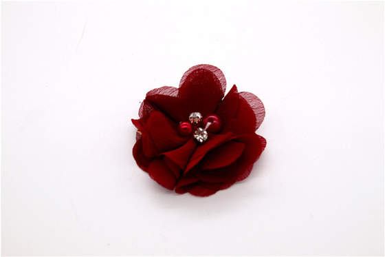 Chiffon flor de zapatos clips/coser cuentas de la mano de filamentos de flores, encaje, Chiffon gris, negro, blanco, rojo, azul