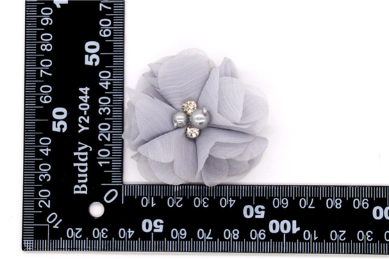 Chiffon flor de zapatos clips/coser cuentas de la mano de filamentos de flores, encaje, Chiffon gris, negro, blanco, rojo, azul