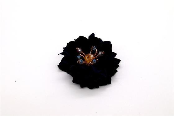 Flor de borde sinterizado a mano / flor de niña hecha de cintas de raso / Flor simulada a mano Varios colores Tela, lana
