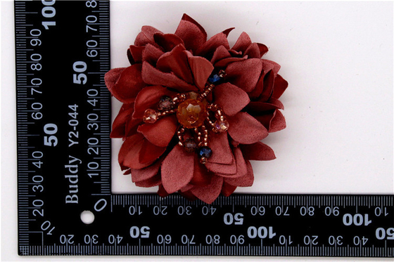 Flor de borde sinterizado a mano / flor de niña hecha de cintas de raso / Flor simulada a mano Varios colores Tela, lana