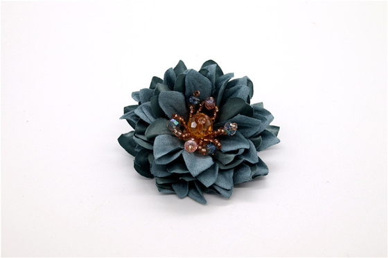 Flor de borde sinterizado a mano / flor de niña hecha de cintas de raso / Flor simulada a mano Varios colores Tela, lana