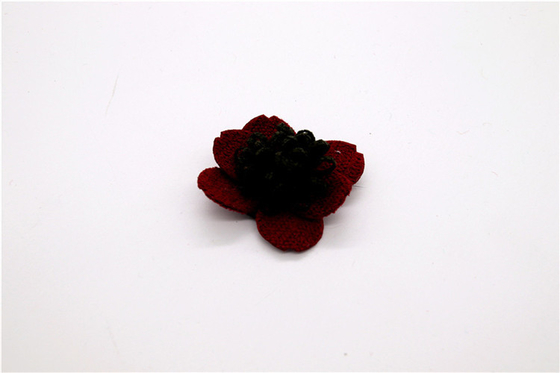 Flor de borde sinterizado a mano / flor de niña hecha de cintas de raso / Flor simulada a mano Varios colores Tela, lana