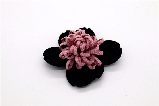 Flor de borde sinterizado a mano / flor de niña hecha de cintas de raso / Flor simulada a mano Varios colores Tela, lana