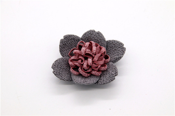 Flor de borde sinterizado a mano / flor de niña hecha de cintas de raso / Flor simulada a mano Varios colores Tela, lana