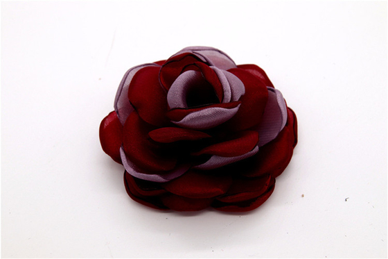 Flor de borde sinterizado a mano / flor de niña hecha de cintas de raso / Flor simulada a mano Varios colores Tela, lana