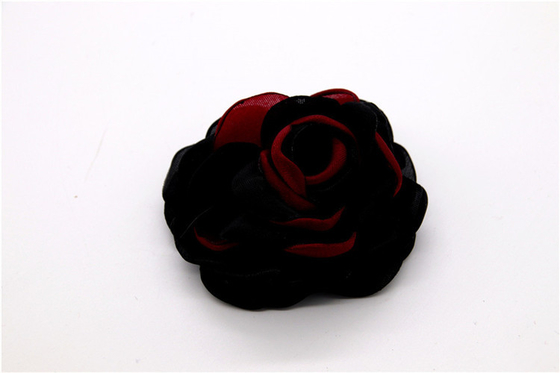 Flor de borde sinterizado a mano / flor de niña hecha de cintas de raso / Flor simulada a mano Varios colores Tela, lana