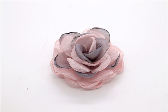 Flor de borde sinterizado a mano / flor de niña hecha de cintas de raso / Flor simulada a mano Varios colores Tela, lana