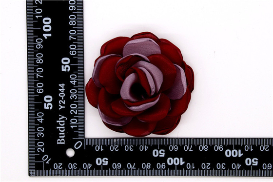 Flor de borde sinterizado a mano / flor de niña hecha de cintas de raso / Flor simulada a mano Varios colores Tela, lana