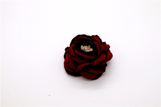 Flor de borde sinterizado a mano / flor de niña hecha de cintas de raso / Flor simulada a mano Varios colores Tela, lana