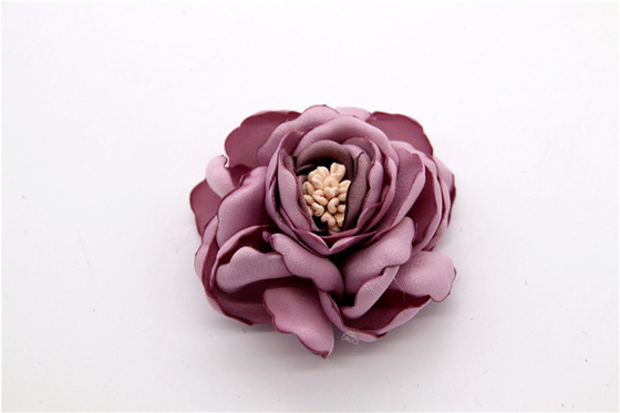 Flor de borde sinterizado a mano / flor de niña hecha de cintas de raso / Flor simulada a mano Varios colores Tela, lana