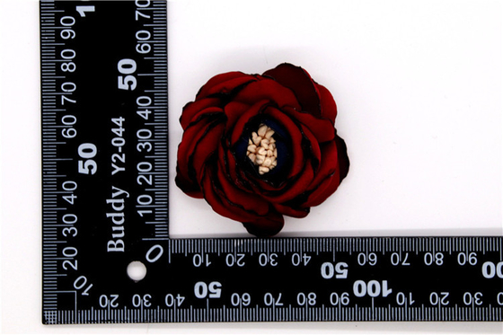 Flor de borde sinterizado a mano / flor de niña hecha de cintas de raso / Flor simulada a mano Varios colores Tela, lana