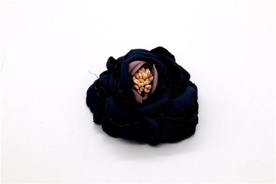 Flor de borde sinterizado a mano / flor de niña hecha de cintas de raso / Flor simulada a mano Varios colores Tela, lana