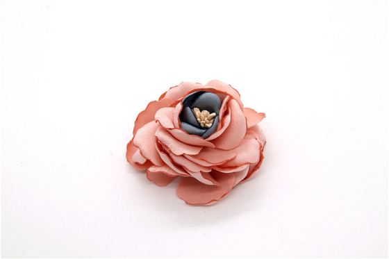 Flor de borde sinterizado a mano / flor de niña hecha de cintas de raso / Flor simulada a mano Varios colores Tela, lana