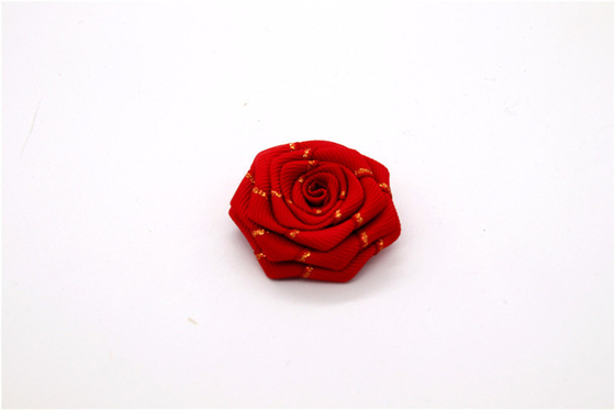 Flor de borde sinterizado a mano / flor de niña hecha de cintas de raso / Flor simulada a mano Varios colores Tela, lana