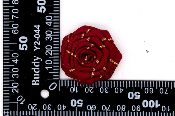 Flor de borde sinterizado a mano / flor de niña hecha de cintas de raso / Flor simulada a mano Varios colores Tela, lana