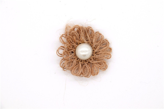 Flor de borde sinterizado a mano / flor de niña hecha de cintas de raso / Flor simulada a mano Varios colores Tela, lana