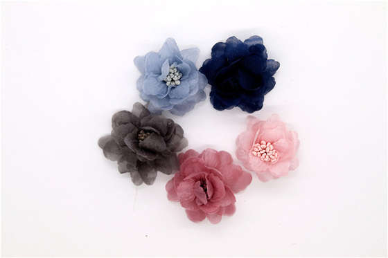 Chiffon flor de zapatos clips/coser cuentas de la mano de filamentos de flores, encaje, Chiffon gris, negro, blanco, rojo, azul