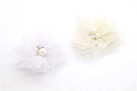 Chiffon flor de zapatos clips/coser cuentas de la mano de filamentos de flores, encaje, Chiffon gris, negro, blanco, rojo, azul