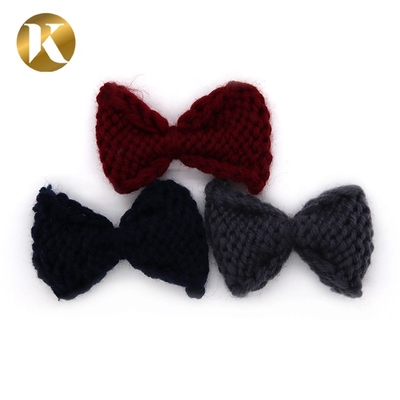 75*45mm Cintas decorativas para zapatos estilo BOW Material de hilo de lana