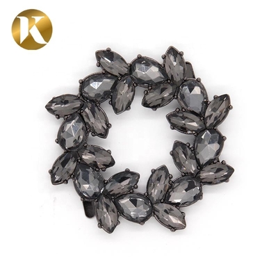 Wenzhou Kml Flor de forma de cristal decoración de la moda de metal accesorios de hebilla de zapatos