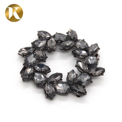 Wenzhou Kml Flor de forma de cristal decoración de la moda de metal accesorios de hebilla de zapatos