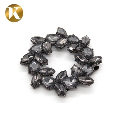 Wenzhou Kml Flor de forma de cristal decoración de la moda de metal accesorios de hebilla de zapatos