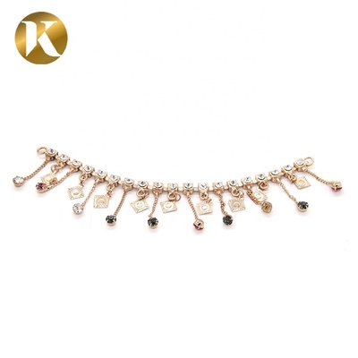 Wenzhou Kml mayorista personalizado popular de oro accesorios de zapatos de diamantes cadena de hebilla