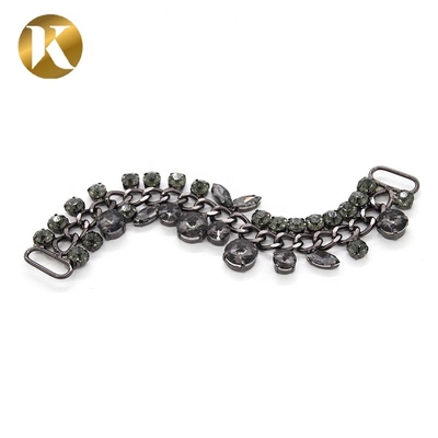 Nuevo diseño calzado cristal decoraciones joyería cadena de la hebilla para mujeres