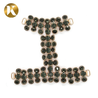 Cadenas de zapatos de mujer colgantes con chaleco de diamantes negros
