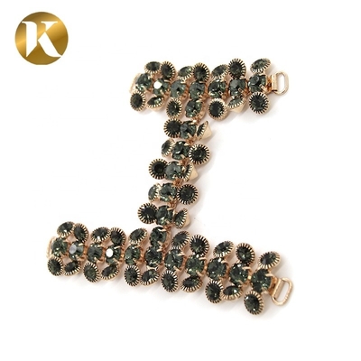 Cadenas de zapatos de mujer colgantes con chaleco de diamantes negros