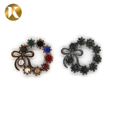 Antigua hebilla de calzado de bronce de época reemplazo de hebilla de cristal circular
