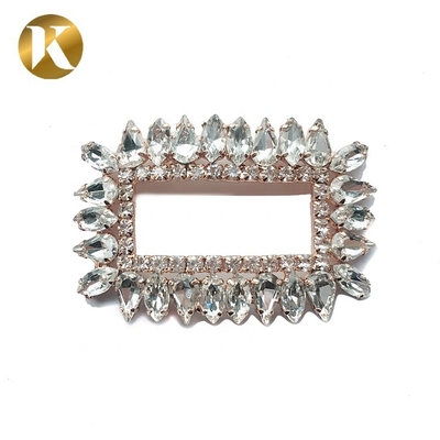 Rectángulo estilo de cristal de las hebillas del zapato Diámetro exterior 6.2cm*4.1cm