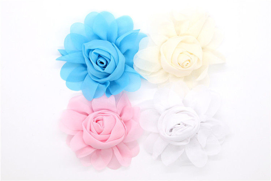 Estilo Popular Chiffon Flor Clamps de zapatos con mano + maquinaria técnica