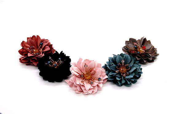 Flores de cinta de satén de estilo rectángulo Diámetro interior 2,4 cm Para decoraciones